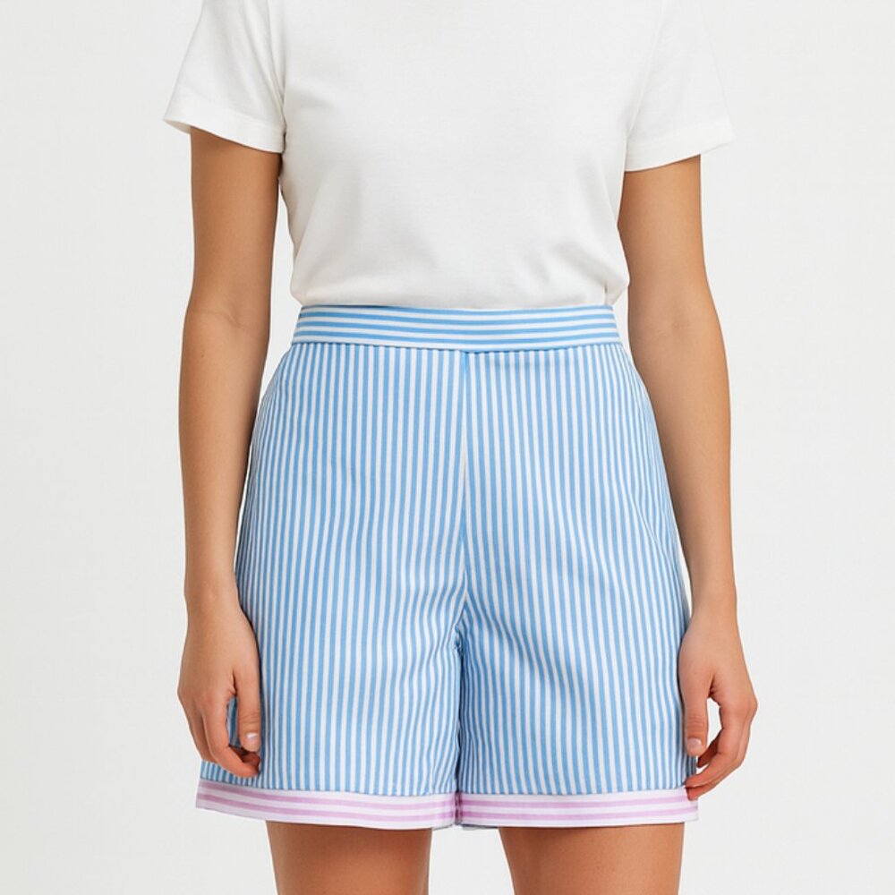 ANOUKI Striped‎ High Waist Shorts 2